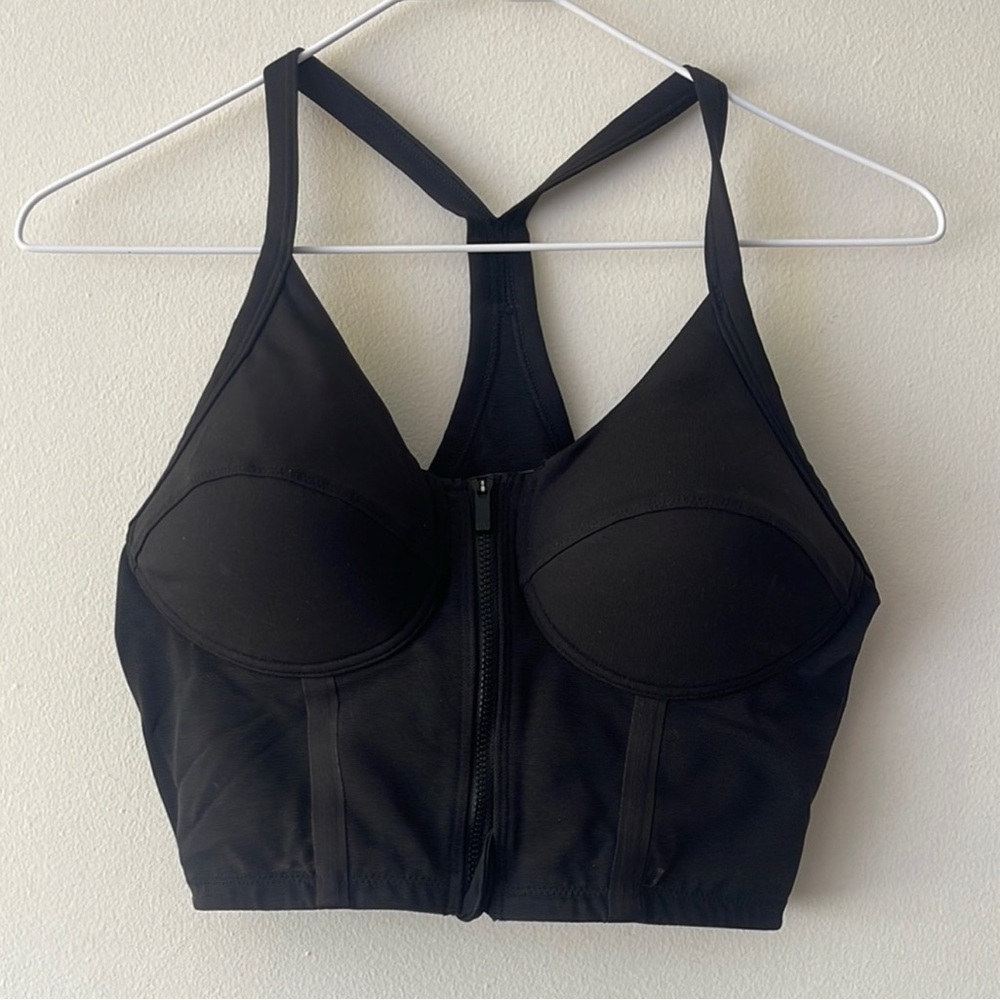 Puma Black Zip-Front Sports Bra